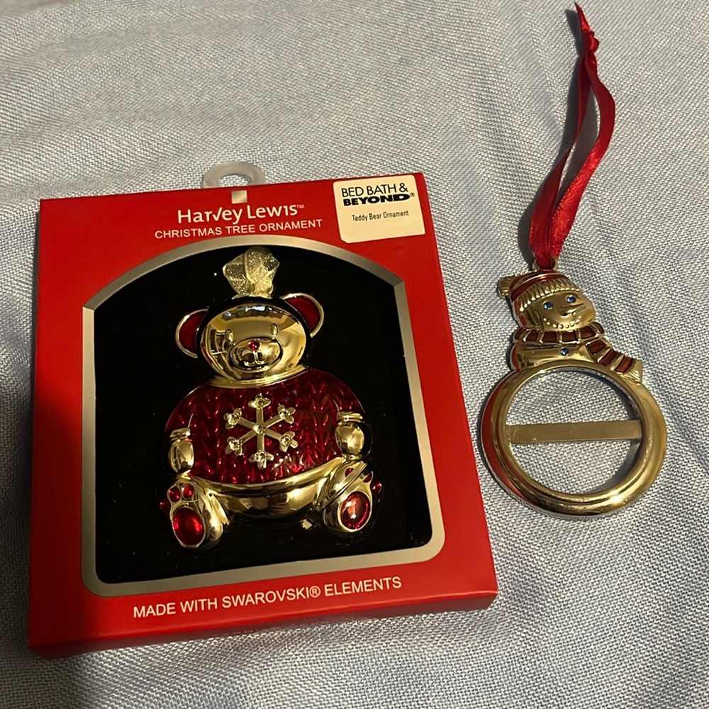 Harvey Lewis Ornament Set — Bear & Snowman